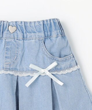 ANY KIDS 【洗濯機可能】プリーツ ミニスカパン デニム