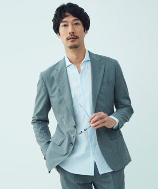 圧倒的清涼感・８つの夏機能【接触冷感/通気性/軽量/撥水…等】クールドッツ セットアップジャケット_ヘリンボーンプリント（25年モデル）