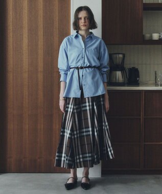 YECCA VECCA 【撥水】メモリーフレアスカート Brown