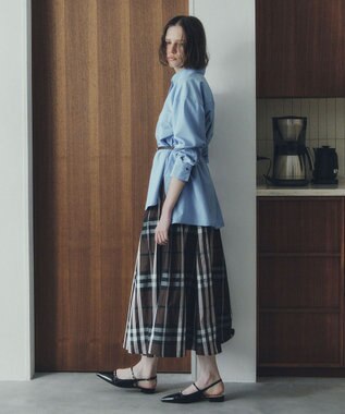 YECCA VECCA 【撥水】メモリーフレアスカート Brown