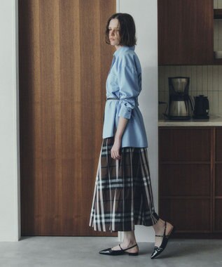 YECCA VECCA 【撥水】メモリーフレアスカート Brown