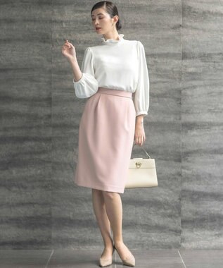 組曲 L 【KUMIKYOKU NAVY】コンフォータブルドレープ コクーンスカート ピンク系