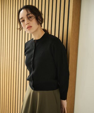 #Newans 【カシミヤ混】コンパクトニットカーディガン ブラック