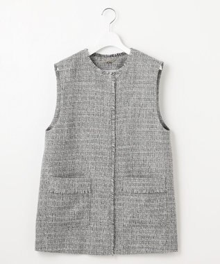 自由区 【カタログ掲載・セットアップ対応】ライトミックスツイード ジレ モノトーン