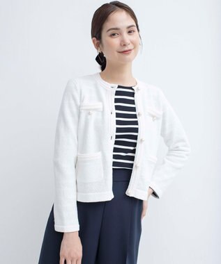 ミニブークレーツイードニットジャケット