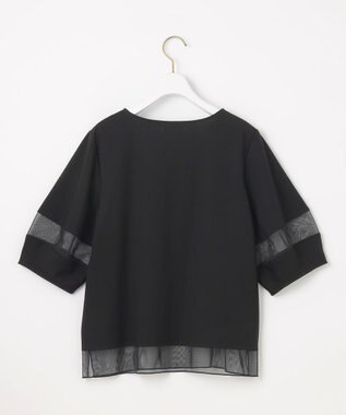 ANY SIS 【洗える】シアーコンビ プルオーバー ブラック