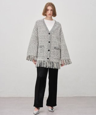 uncrave ツイードニット ジャケット オフ×ブラック