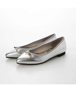 MODE ET JACOMO <carino>【レイン対応】中敷きデザインバレエシューズ シルバー