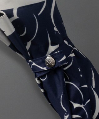 AURORA NINA RICCI ニナリッチ ドローイング花柄プリント 晴雨兼用傘（折りたたみ傘・トップフラット） ネイビー