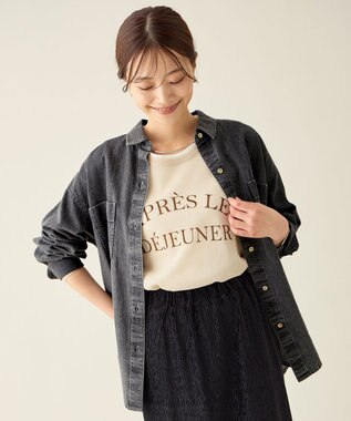 ANY オーバーデニムシャツ フェードブラック