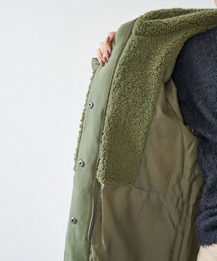 OP／FILA 【OP】切り替えボアジャケット カーキ