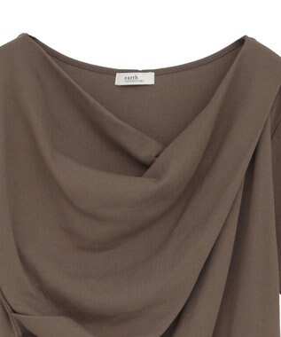 earth music&ecology ドレープデザインカットソー Brown