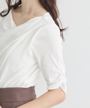 earth music&ecology ドレープデザインカットソー Off White