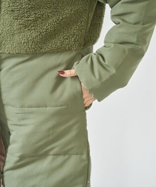 OP／FILA 【OP】切り替えボアジャケット カーキ