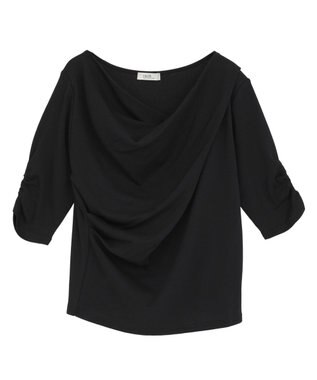 earth music&ecology ドレープデザインカットソー Black