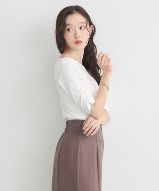 earth music&ecology ドレープデザインカットソー Off White