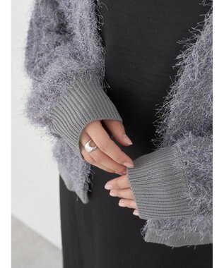 earth music&ecology ふさふさショートカーディガン Gray