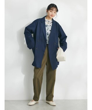 CRAFT STANDARD BOUTIQUE コットンギャバジンＷテーラードジャケット Navy