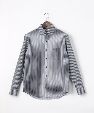 JOSEPH ABBOUD 【ストレッチで快適な着心地・イージーケア】ランダムストライプ ジャージー シャツ ネイビー系1