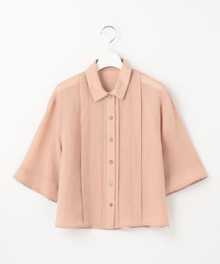 自由区 L 【カタログ掲載・接触冷感・洗える】ラミーローンクロップド丈 ブラウス クラウドローズ