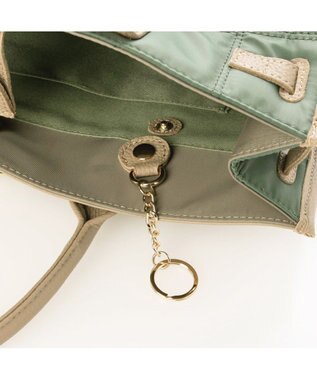 UNBILLION 【テレビ ドラマ着用アイテム】ペルケ perche / ナイロンキルト×クロコ型押し牛革A42wayトートバッグ グリーン