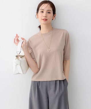 組曲 【先行予約】シアー ニット５分袖 プルオーバー ベージュ系