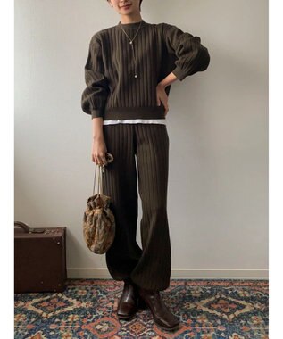 Green Parks リブニットプルオーバー Khaki