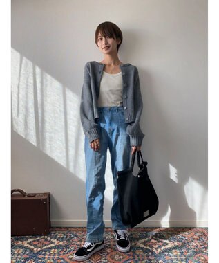 Green Parks クルーネックカーディガン Gray Mixture