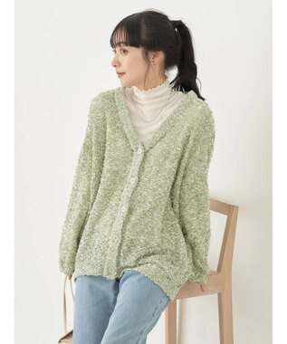 earth music&ecology ぽこぽこヤーンカーディガン Mint