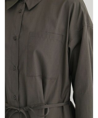 Green Parks ミドル丈シャツワンピースII Charcoal Gray