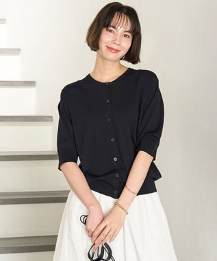 UNFILO L スゴ機能美 ハーフスリーブ カーディガン ブラック