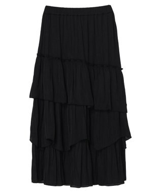 earth music&ecology ランダムティアードスカート Black