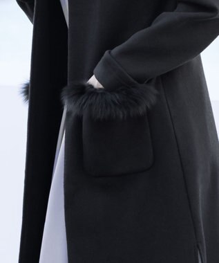 Tiaclasse 【2WAY】さらっと羽織れるFOXファーコート ブラック