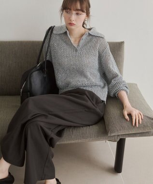 WEGO 【ANGIE VINTAGE】MIXメッシュポロニット サックス