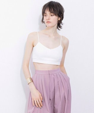 NAVE ストレッチポンチ クロップドキャミ ホワイト系