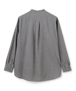 JOSEPH HOMME 【HIGH GRADE LINE】テックウールポプリン    バンドカラーシャツ ライトグレー系