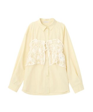 Green Parks ＳＥＴ２点シャツ＋レースビスチェ Yellow
