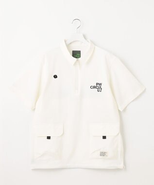 PW CIRCULUS 【機能性素材 TM ICE 使用】【MEN】ハーフジップ シャツ ホワイト系