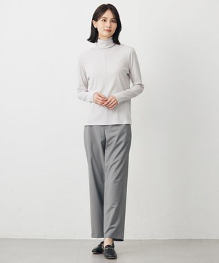 J.PRESS LADIES L タートルジャージー カットソー グレージュ系