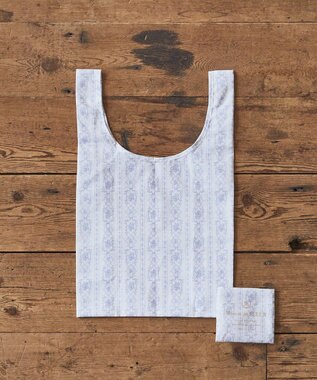 Maison de FLEUR トワルドジュイ調プリントエコバッグ Grayish Blue