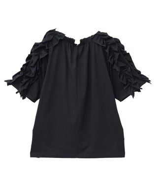 YECCA VECCA UVカットフリルスリーブカットソー Black