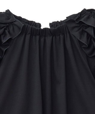 YECCA VECCA UVカットフリルスリーブカットソー Black