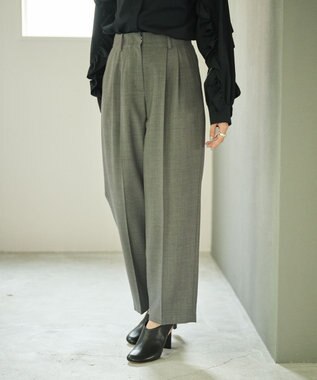 #Newans 2タックセンタープレスパンツ ライトグレー