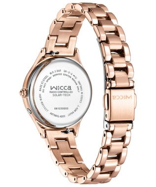 CITIZEN 【ソーラーテック電波時計】wicca ときめくダイヤ 日付あり バンド調整が簡単 5気圧防水 ピンクゴールド