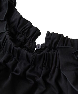 YECCA VECCA UVカットフリルスリーブカットソー Black