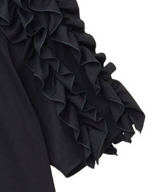 YECCA VECCA UVカットフリルスリーブカットソー Black