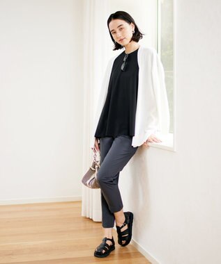 UNFILO 【接触冷感/吸水速乾】BEAUTY FORM フレアTシャツ ブラック系