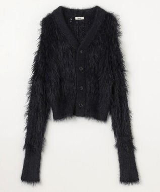 NAVE 【ReNAVE・洗える】メルティーシャギーニット カーディガン ブラック系