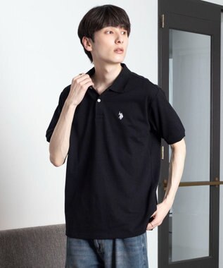 WEGO 【ユニセックス着用ITEM/SMLサイズ展開】U.S. POLO ASSN.別注ポロシャツ ブラック