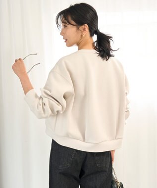 UNFILO L 【野呂佳代さん着用】BEAUTY FORM JERSEY スナップカーディガン グレージュ